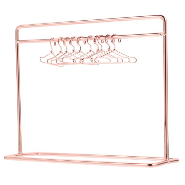 Toddmomy 1 Set Mini Doll Clothes Rack Mini Doll Clothes Hanger Doll Garment Rack with Hangers Miniature Metal Doll Hangers Doll Wardrobe Furniture Accessories for Dollhouse Supplies