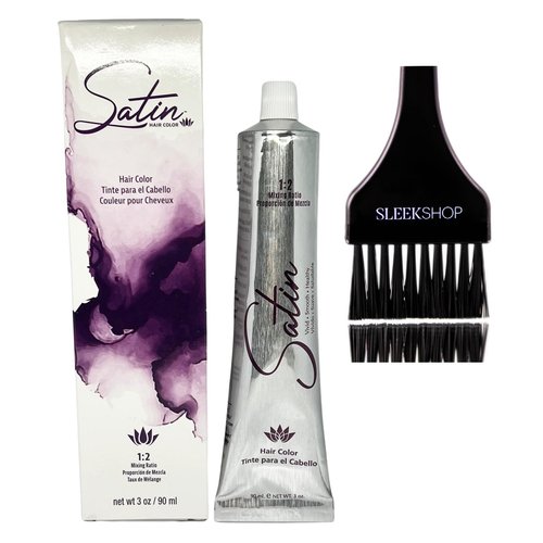 Practice SIeekshop Brush + 𝐒𝐚tin Hair Color, D𝐞v𝐞𝐥o𝐩𝐥us Ultra Vivid Fashion Colors, (NEWEST 2024-2025 VERSION) ALOE VERA BASE Low Ammonia Cream Haircolor Dye (8GC - Light Golden Copper Blonde)