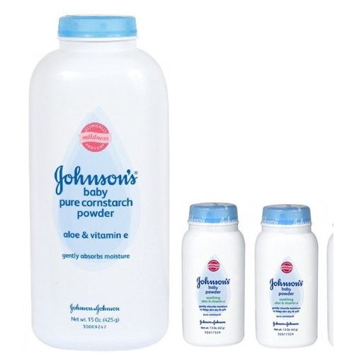 Johnson's Pure Cornstarch Baby Powder 15 Oz + Johnson's Pure Corstarch Travel Size 1.5 Oz, 2 pk