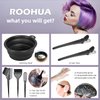 ROOHUA Hair Coloring Kit 12 Pcs Hair Dye Kit - Hair Dye Brush And Bowl Set,Hair Agitator, Hair Clips and Disposable Gloves Shower Caps and Ear Muffs Diy Hair Coloring Tools