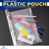 1InTheOffice Clear Pencil Pouch For 3 Ring Binder, Ring Binder Pockets with Zipper, Vinyl, 4 Pack