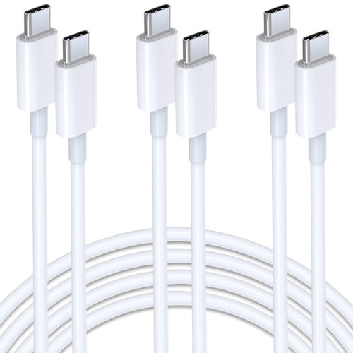 USB C Cable, Fast Charging 6Ft 3Pack 60W USB C to USB C Charger Safe Certified Quick Data Sync Type C Cord for iPhone 16/15/ 16/15 Pro/ 16/15 Plus/16/15 Pro Max/iPad Mini 6 Pro/Air 4/5/Galaxy S24/23