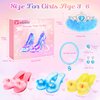 Mastom Princess Dress Up Shoes Set, Toddler Pretend Jewelry Boutique Kit, Girls Role Play Dress Up Toys, Princess Shoes Crown Necklace Earrings Ring Gift Set for Little Girls Aged 3-6 Years Old