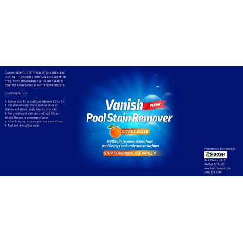 Bosh Chemical Vanish Pool & Spa Stain Remover (2LBS)- Natural Safe Citrus Based, Works Excellent on Vinyl, Fiberglass, and Metals, Removes Rust and Other Tough Stains