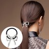 HINZIC 2Pcs Bow Hair Ties Gold Silver Bowknot Hair Scrunchies Elastics Metal Ponytail Holder Christmas Valentines Hair Accessories for Women Teen Long Thick Thin Curly Hair