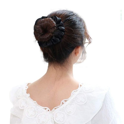 7 Pcs Sequins Dance Cheer Mesh Hair Scrunchies For Thick Hair School Performance/Sports/Practice/Party/Gymnastics Gauze Scrunchie Ponytail Holder Wrist for Girls Cosplay Show (Orange Pink)