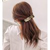 2PCS Hair Barrettes Tortoise Shell French Design Celluloid Rectangle Hair Clips for Women