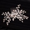 Teyglen Simple Full Rhinestones Bride Wedding Hair Comb Hair Pieces for Bride Bridal Crystal Side Hair Comb Hair Accessories for Women Girls (Silver)