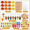 Cinrobiye 122 Pcs Fall Pumpkins Party Favors Maple Leaf Party Supplies Thanksgiving Day School Stationery Set Harvest Classrooms Reward Prizes Pencils Erasers Stickers Goodie Bag Fillers