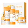 XINGXYUEL Vitamin C Skincare Set for Teenage Girls 5 In 1 Hydration Facial Skincare Gift Set with Cleanser,Toner,Face Serum,Eye Cream,Face Cream,Travel Size Skin Care Products Set for Women