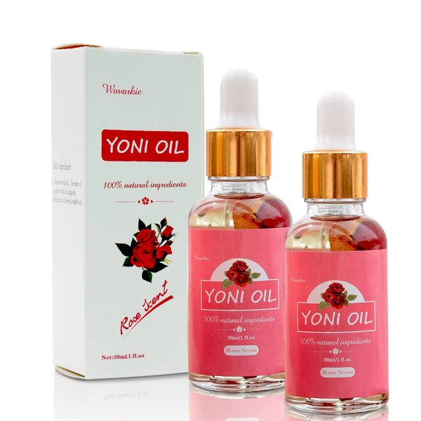 2 Packs Yoni Oil for Women, All Natural Feminine Oil Intimate Deodorant for Women, Ph Balanced and Eliminates Odor, 100% Natural Feminine Serum Made with Rose Essential Oils (1 fl oz/30 ml)