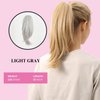 JUVABUN Straight ponytail 15''-Light Gray|Claw Clip In Ponytail Hair Extensions | Synthetic clips pony tails hair extensions |Hair Extensions for Women|Straight ponytail extension real human hair