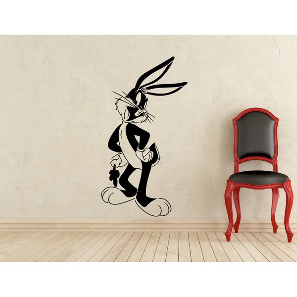 Rabbit Wall Decal Kids Cartoon Vinyl Sticker Sign Nursery Room Interior Decor Home Kids Room Wall Art Design Removable Waterproof Mural (416z)