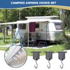RVPNR 36Pcs RV Awning Light Holder Camper Awning Hook Light Accessory Plastic and Metal Light S Shaped Hook Gray Camper Light Support Hanger for Camping Tent Indoor Outdoor Decor (36 Pieces)