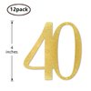 Gold Glitter 40th Birthday Centerpiece Sticks, 12-Pack Number 40 Table Topper Anniversary Party Decorations