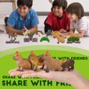 Simgoing 29 Pcs Mini Capybara Figures Toy Playset, Capybara Animal Figurines Statue Fall Trees Artificial Tree Stump Fake Mountain Artificial Moss Rocks Oranges for Capybara Gifts Birthday Decoration