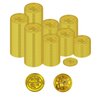 Pirate Gold Coins Plastic Set of 144,St. Patrick's Pirate Play Fake Gold Treasure Coins for Novelty Party Favors & Party Supplies Decor, Plastic Gold Coins Bulk