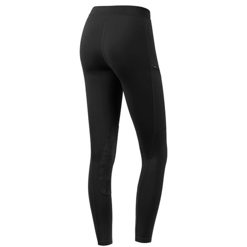 Willit Girls Horse Riding Pants Tights Kids Equestrian Breeches Knee-Patch Youth Schooling Tights Zipper Pockets Black M