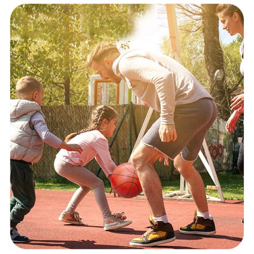 SPDTECH Soccer Basketball Football Small Sports Bouncy Balls with Hand Pump for Kids and Toddlers - (Pack of 3) 6-Inch Diameter Rubber Sport Ball Set for Fun Outdoors and Backyard Play