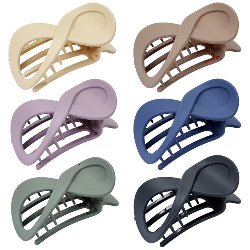 Dizila 6 Pieces Plastic French Hair Barrettes Flat Hair Clips Hair Claws Strong Hold Hair Clamps ...