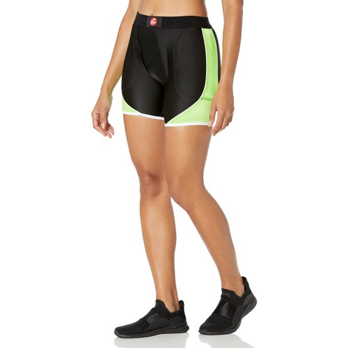 Cramer Women's Crossover Softball Compression Sliding Shorts ,Black/Lime, Small