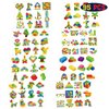 Qpout 95 PCS Glow In The Dark Building Block Temporary Tattoos, 8 Sheets Building Bricks Luminous Tattoos Stickers for Building Block Birthday Party Favors Supplies