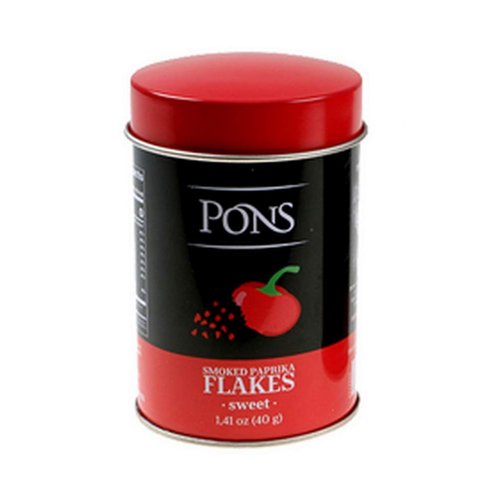 Pons. Sweet Smoked Dried Peppers Flakes. Smoked Paprika Flakes. 40g (1.41oz).
