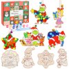 9PCS Christmas Tree Decorations DIY Wooden Painting Craft Kits, Christmas Tree Hanging Ornament Art Craft Supplies Painting Kit Cute Wooden Hanging Ornaments for Tree Christmas Decorations Indoor