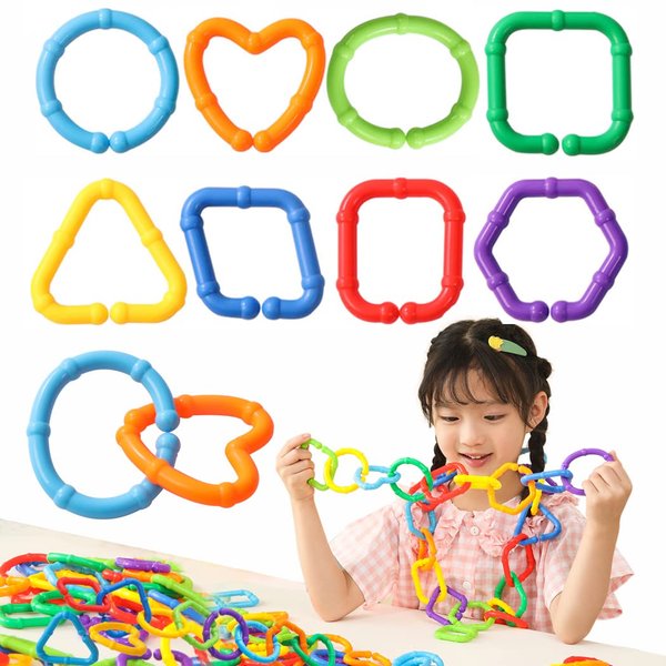 COLVWOFA 50PCS Baby Rings Toy Links Plastic Babies Teething Ring Attach Baby Toys to Strollers or Carrier Seat or Baby Bouncers for Infants