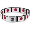 Buckle-Down Seatbelt Buckle Dog Collar - Japan Flags - 1.5" Wide - Fits 13-18" Neck - Small