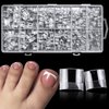 Bellelfin Toe Nail Tips, 600Pcs Gel x Nail Tips Fake Clear Toenails for Acrylic Nails Extension, Full Cover False Gel Nails Tips 12 Sizes for Home DIY Nail Salon