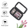 DIYOOHOMY Clear Makeup Bags With Zipper Black Clear Cosmetic Small Make Up Case Compartments Brush Travel Leather Toiletry Women Beauty Organizer Multipurpose Transparent Waterproof Pouch (Black)