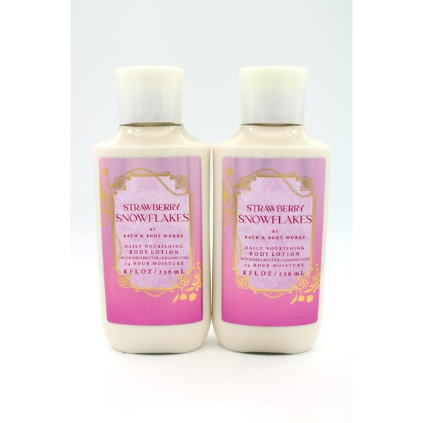 Generic Strawberry Snowflakes, Bath and Body, Daily Nourishing Body Lotion, 8 fl oz each, 2 pack
