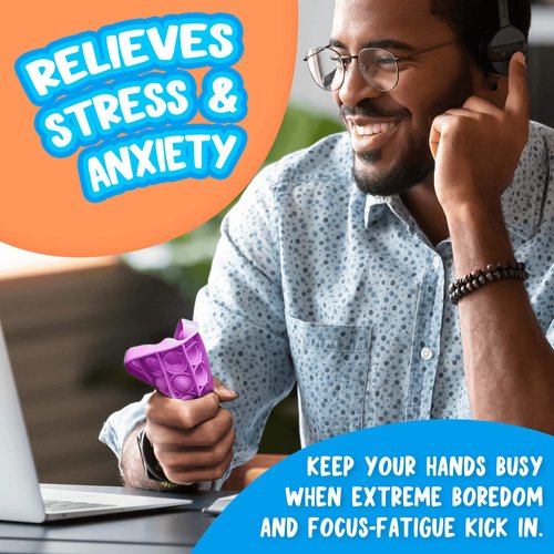 Push Pop Bubble Fidget Sensory Toy, 4-Pack Push Pop Fidget Toy, Square, Purple, Orange, Mint Green, Yellow, Party Favors