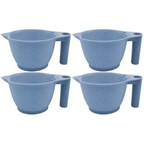 minkissy 4Pcs Hair Color Bowls Hair Color Mixing Bowl with Handle Tint Bowls Hair Dye Bowlsfor Hair Color Mix for Barber Salon PP (Blue)