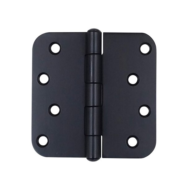 Hinge Outlet Black Stainless Steel Door Hinges - 4 Inch with 5/8 Inch Radius, Non-Removable Pin, Highly Rust Resistant, 3 Pack