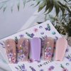 Summer Flower Nail Art Stickers 3D Flower Butterfly Nail Decals 6PCS Daisy Pink Purple Petal Lavender Flowers Nails Design Adhesive Sliders Cherry Blossom Manicure Decals for DIY Nail Art Decorations