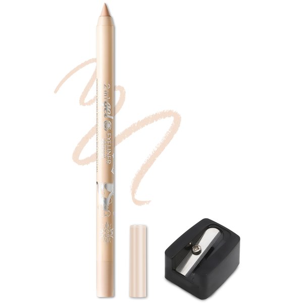Erinde Nude Waterline Eyeliner Pencil, Waterproof Sharpenable Gel Eyeliner Pencil, Long-Lasting Ultra-Smooth Creamy Matte Finish, Smudge-Proof, Matte Finish, Nude Beige