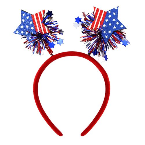 HOXIEYA Independence Day Headbands Satr Shape with Shiny Glitter Deisgn 4th of July Hair Band Patriotic Hair Band Holiday Party Gift Independence Day Hair Accessories Headwear for Cosplay-star