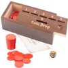 WodGod Coin Drop Game for 2-6 Players,Penny Game Contains 50 Coins,Wooden Game Box and 1 Dice,Coin Game,a Fun Board Game to Interact with Family and Friends