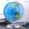 World Globe with Stainless steel Stand Rotating Earth Spinning Globe for Kids Geography Classroom Education or Decorations (8 Inch Blue)
