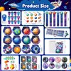 BenLouis 108Pcs Outer Space Themed Party Favors Space Alien Sticker Stampers School Stationery Set Bulk Classroom Prizes for Astronaut Planet Birthday Party Goodie Bags Fillers