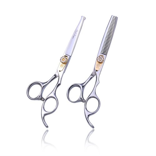 Purple Dragon 6.0" Professional Kids Saftey Round Head Hair Cutting Scissors and Thinning Shears for Young Mother(Silver)