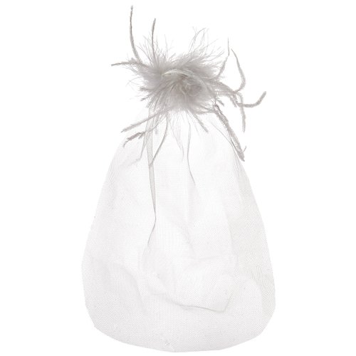 Darice VL2755 Just for The Girls Plume Feather Hair Clip Veil, White