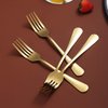 Gold Dinner Forks of 12, Berglander 7.9" Stainless Steel Titanium Shiny Gold Plating Fork Set, Forks And Spoons Silverware, Golden Table Forks Set Sturdy And Dishwasher Safe