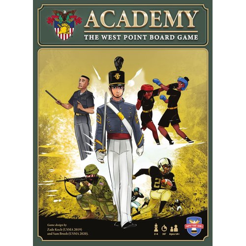 Academy: The West Point Board Game | Officially Licensed Family Board Game | Ages 14+ | for 2 to 4 Players | Average Playtime 60 Minutes | Made by Trophy Point Games