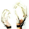 Thafikzi Halloween Gloves Wearable Skull Fingers Articulated Finger Extensions A Pair of Halloween Devil Claws Cosplay Ghost Hands Fit for All Finger Fake Fingers Can Be Flexibly Bent (Bone Color)
