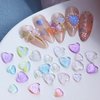 SONGJIE Shiny Heart Nail Art Charms, 200 Pcs 3D Mixed Size Love Hearts Rhinestones Flat Jelly Resin Crystal Jewelry Diamonds for Acrylic Nail Supplies, Women Craft DIY Manicure Decoration Accessories