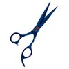 Blue Titanium Hair Cutting Barber Shears 6.75" (17.145cm) with Curved Finger Rest Classic Design - German Stainless