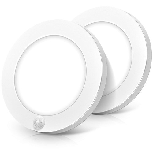 Motion Sensor LED Ceiling Light, 15W(100W Equivalent) & 1200LM, 3 Colors in 1(3000K/4000K/5000K), 7.5inch Flush Mount Lighting Fixture for Doorway, Stairway, Corridor, Pack of 2, Non-Dimmable, White